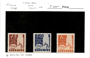 Sweden, Postage Stamp, #400-402 Mint NH, 1948 Plowman (AB) - Picture 1 of 1