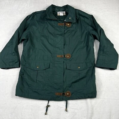 Izzi Outerwear Women’s size Medium Lightweight Spring Jacket Green Fireman Latch - Image 1 of 4