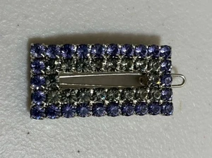 Tarina Tarantino Purple Swarovski Hair Barrette Clip Pin Rectangle HTF - Picture 1 of 7