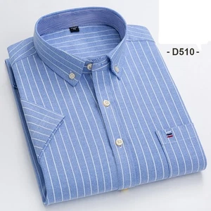 Camisas Oxford de vestir para hombre formales de negocios mangas cortas de algodón informales camisas top - Imagen 1 de 28