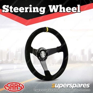 SAAS Steering Wheel 14 Inch Black Spoke Suede Drifter ADR Approved - Picture 1 of 6