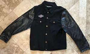 Chaqueta de mezclilla Harley Davidson brazos de cuero XL única nueva - Imagen 1 de 20