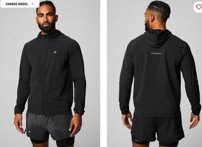 Fabletics The One Jacket Performance Zip Up Hooded Men's XXL Black NWT - Image 1 of 2