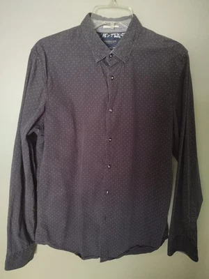 Cactus Man Ricky Singh Slim Fit Navy W/ White Dots Button Down Long Sleeve Sz M - Image 1 of 4
