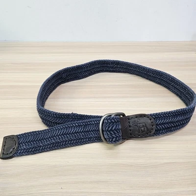 Cinturón Abercrombie Fitch Para Hombres 32 S Azul Marino Cuerda Trenzada Logotipo Alce Anillo Doble D Y2K Foto 1 de 4