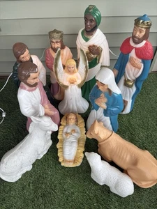Vintage 11-teiliges allgemeines Schaumstoff-Blasform Kunststoff Krippe Set 18"-23" USA - Bild 1 von 24