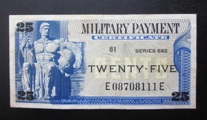 Certificato di Pagamento Militare USA Banconota 25 Centesimi MPC Serie 692 - Foto 1 di 2