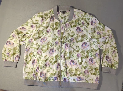 INC Chaqueta Bomber Floral Organza Jardín Transparente Floral Cremallera Talla 3XL Foto 1 de 4