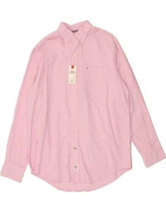 IZOD Mens Salt Water Relaxed Fit Shirt Medium Pink CG76 - Picture 1 of 3