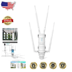 Weatherproof AC1200 Long Range WiFi Extender with POE - Best for Outdoors - Photo 1/11