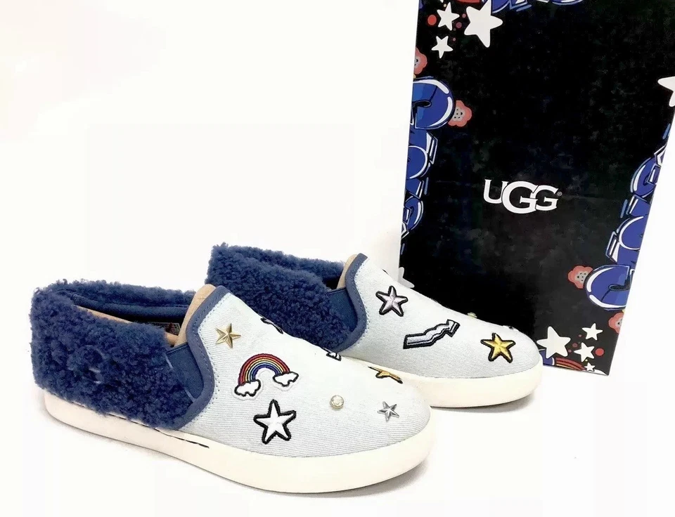 Zapatos UGG Patch It sin cordones denim blanqueador Bling 1093149K para niños 6/mujeres 7,5 Foto 1 de 4