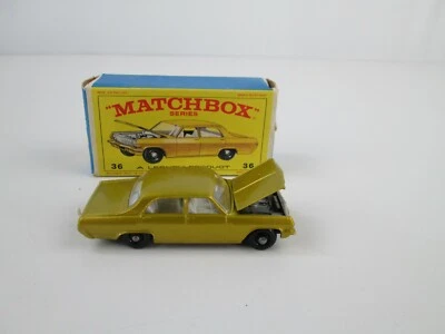 Vintage Matchbox Lesney #36 OPEL DIPLOMAT Gold Diecast w/ Original Box  - Image 1 of 4