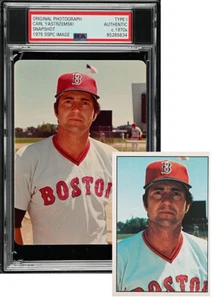 Carl Yastrzemski 1975 SSPC 409 Baseball Card Image Original TYPE 1 Photo PSA/DNA - Picture 1 of 4