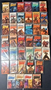 39 Book Lot DOC SAVAGE Lot Paperback 35 SINGLE ISSUES; 3 DOUBLE; PYTHON ISLE - Picture 1 of 8