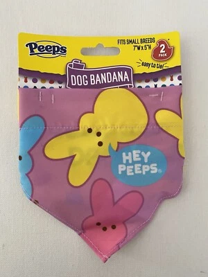 Juego de 2 pañuelos Peeps para perros de Pascua para razas pequeñas de 7" de ancho x 5" de alto Foto 1 de 3