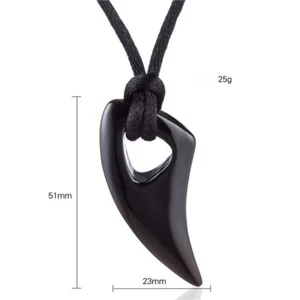 Stainless Steel Wolf Teeth Tooth Necklace Pendant Leather Rope - Picture 1 of 19