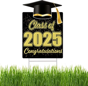 Congratulations Class of 2025 Graduation Yard Sign Home Decor Lawn Decoration wi - Picture 1 of 12