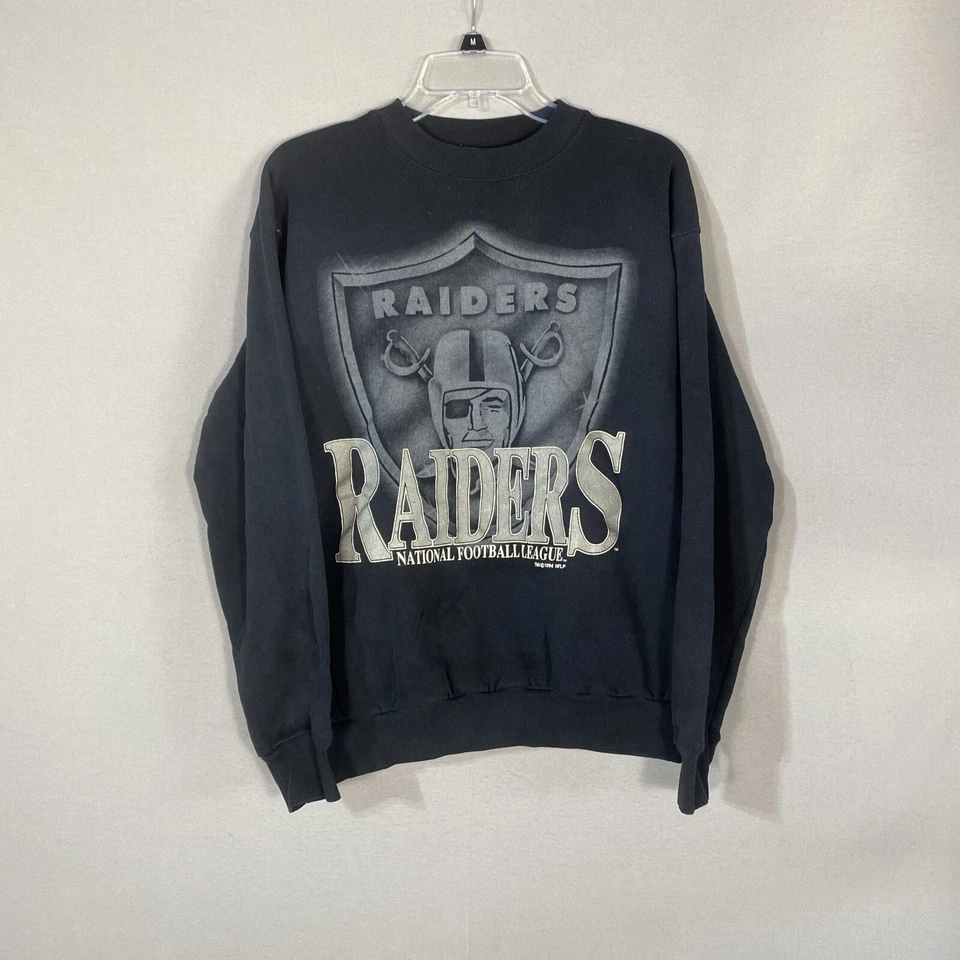 Sudadera Pullover Vintage Años 90 Los Angeles Raiders Oakland NFL 1994 Mediana Leer Foto 1 de 4