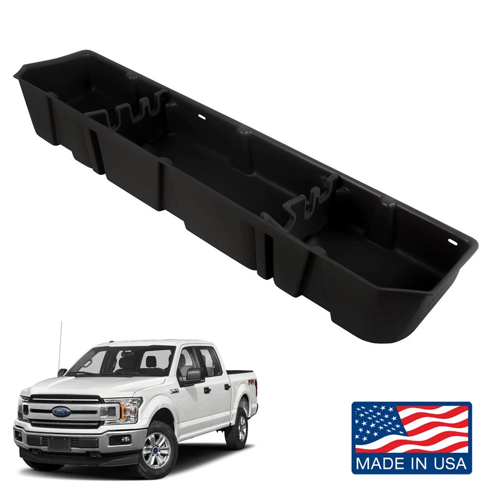 DU-HA Under Seat Storage w/ Gun Rack Fits 2015-21 Ford F150 SuperCrew - Black - Image 1 of 2
