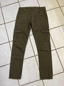 ZADIG & VOLTAIRE Girl's Khaki Green Cotton High Rise Skinny Cargo Pants Sz 12 - Picture 1 of 7