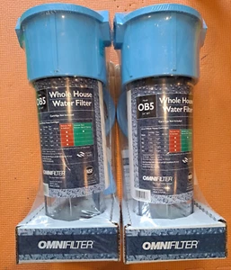 LOT OF 2 OMNI OB5 3/4" WHOLE HOUSE WATER FILTER WITH WRENCH CLEAR WATER SOLUTION - Picture 1 of 8