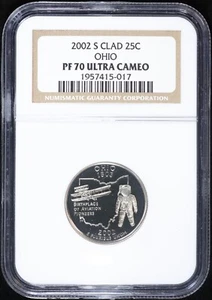 2002-S Proof Ohio OH State Quarter NGC PF 70 Ultra Cameo PR Washington 25c - Picture 1 of 4
