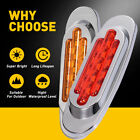 2PC Marker Lights LED Truck Trailer RV Clearance Oval Side Light Amber Red Amber
