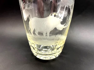 Queen Lace Moser ROWLAND WARD Rhinoceros Etched Pitcher Kenyan-African Safari - Picture 1 of 7