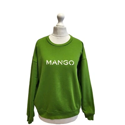 Mango Sweatshirt Round Neck Green Uk Women's S EU 36 G189 - Image 1 of 4