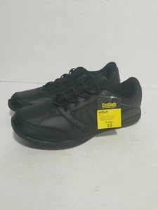 NEW TREDSAFE ENDUROPRO SLIP RESISTANT BLACK LEATHER SLIP-ON LADIES 10 SHOES - Picture 1 of 6