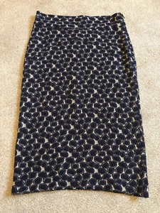 Diane von Furstenberg Bleistiftrock Stretch 27 % Wolle blau silber glitzernd Größe 8 - Bild 1 von 6