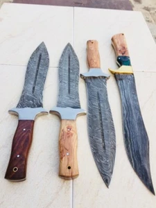 MASSGESCHNEIDERT HANDGEFERTIGT DAMASTSTAHL FESTE KLINGE SKINER MESSER 35 (Menge 4). - Bild 1 von 12