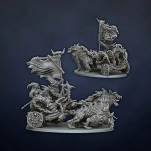 Beast Lord Cheiftain on Raiding Chariot - DragonsLake Miniaturas - Picture 1 of 4