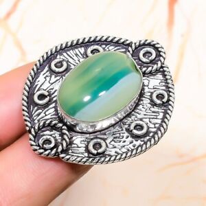 Banded Agate Gemstone Handmade Gift Jewelry Ring Size 6.5 B253