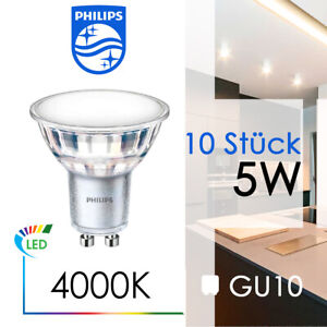 10 x PHILIPS CorePro GU10 LED 4,9W (50W) kaltweiß 4000K flood 120° 550 Lumen