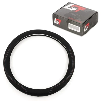 Lenkradschoner Lenkradbezug Hülle Ø 38 cm schwarz rote blaue Naht für VW Passat - Bild 1 von 4