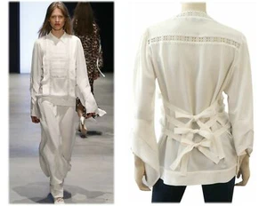 Derek Lam Runway elfenbein weiß Spitze bestickt Seide Bluse Top 44 US 8 BRANDNEU - Bild 1 von 8