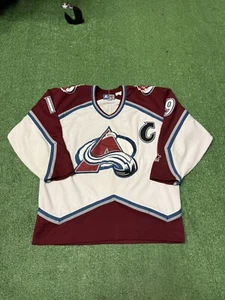 Vintage Joe Sakic Starter Jersey Size Large Colorado Avalanche NHL 1995-99 MARKS - Picture 1 of 14