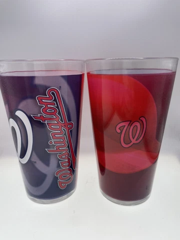 4 NEW Washington Nationals MLB 16-Ounce Shadow Pint Glasses Cover