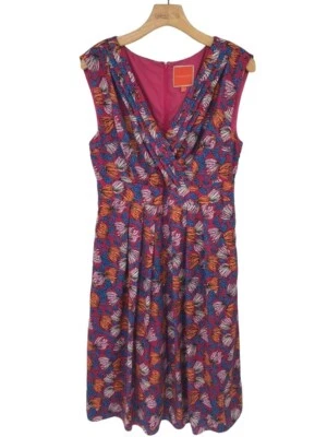 Modcloth Sunny Girl Abstract Floral Print Surplus Dress sleeveless size Large - Image 1 of 4