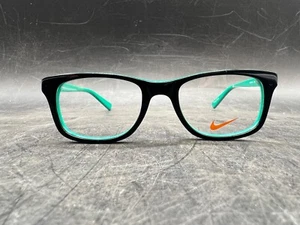 Kids Youth Nike Eyeglasses Unisex 5509 Full Frame Square Black Aqua Blue - Picture 1 of 10