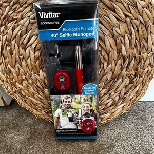 New in box vivitar selfie stick red bluetooth remote 40” selfie monopod - Picture 1 of 2