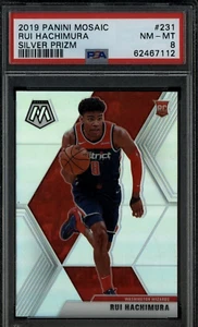2019-20 Panini Mosaic Silver Prizm #231 Rui Hachimura RC Rookie PSA 8 NM-MT - Picture 1 of 2