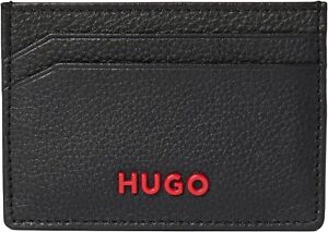 Hugo Boss Men Subway 3.0_S Card C 001-Black Card Case Leather Wallet OS