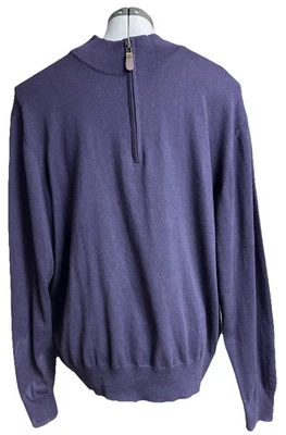 Suéter Orvis 1/4 Cremallera Algodón/Seda/Cachemira Talla XL Pit To Pit 24” L 28” Púrpura Foto 1 de 4