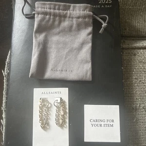 ALLSAINTS CHAIN DANGLE EARRINGS IN POUCH RRP $39 - Picture 1 of 6