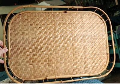 Vtg Rattan & Wicker Japanese MCM  TV Tray EUC - Image 1 of 4