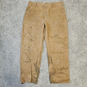 Vintage Carhartt Double Knee Pants 36x30 Brown Utility Work USA Y2K B01 BRN - Picture 1 of 14