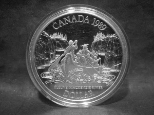 Silbermünze - Canada Dollar 1989 "Fleuve Mackenzie River" PP  GS9879 - Picture 1 of 2