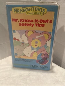 1986, Apollo Educational,  Mr Know It Owls Video School - Safety Tips VHS. Rare - Picture 1 of 10
